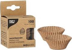 PAPSTAR Backförmchen, aus Kakaoschalen, 30 mm, natur aus Frischfaser und Kakaoschalen, backfest bis 220 Grad,
