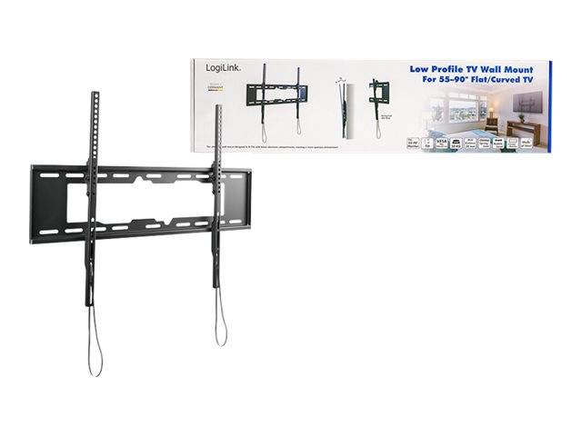LogiLink Befestigungskit - für TV - kippbar, horizontal verstellbar, 50 kg - verriegelbar - Stahl - Schwarz - Bildschirmgröße: 127-251 cm (50"-99")