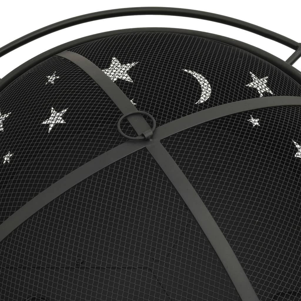 vidaXL Feuerstelle mit Schürhaken 76 cm XXL Stahl