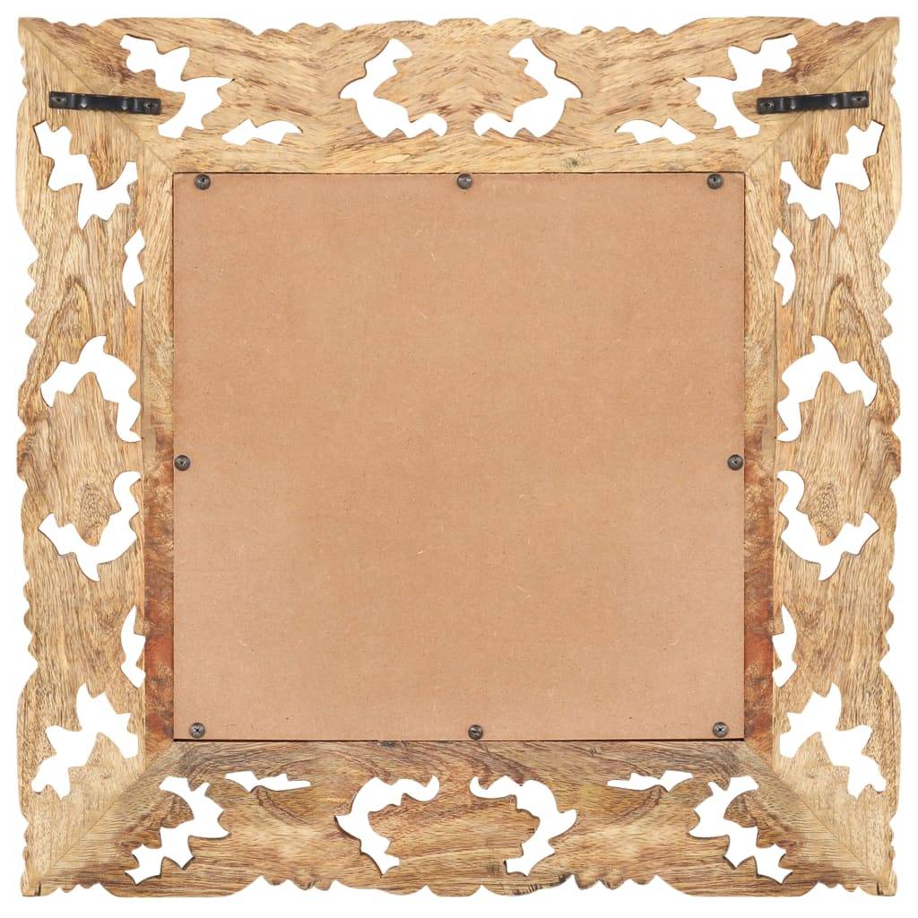 vidaXL Spiegel Handgeschnitzt Braun 50x50 cm Massivholz Mango