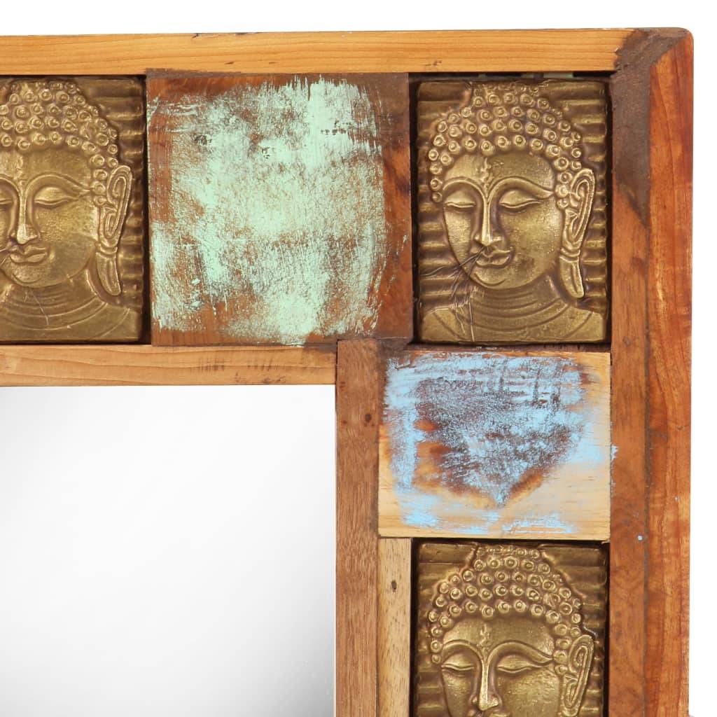 vidaXL Spiegel mit Buddha-Verzierung 50x50 cm Recyceltes Massivholz