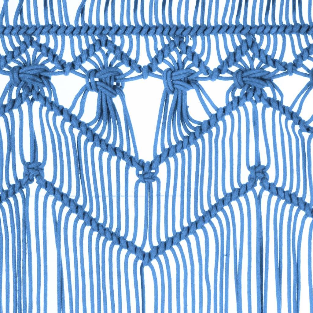 vidaXL Makramee Vorhang Blau 140x240 cm Baumwolle