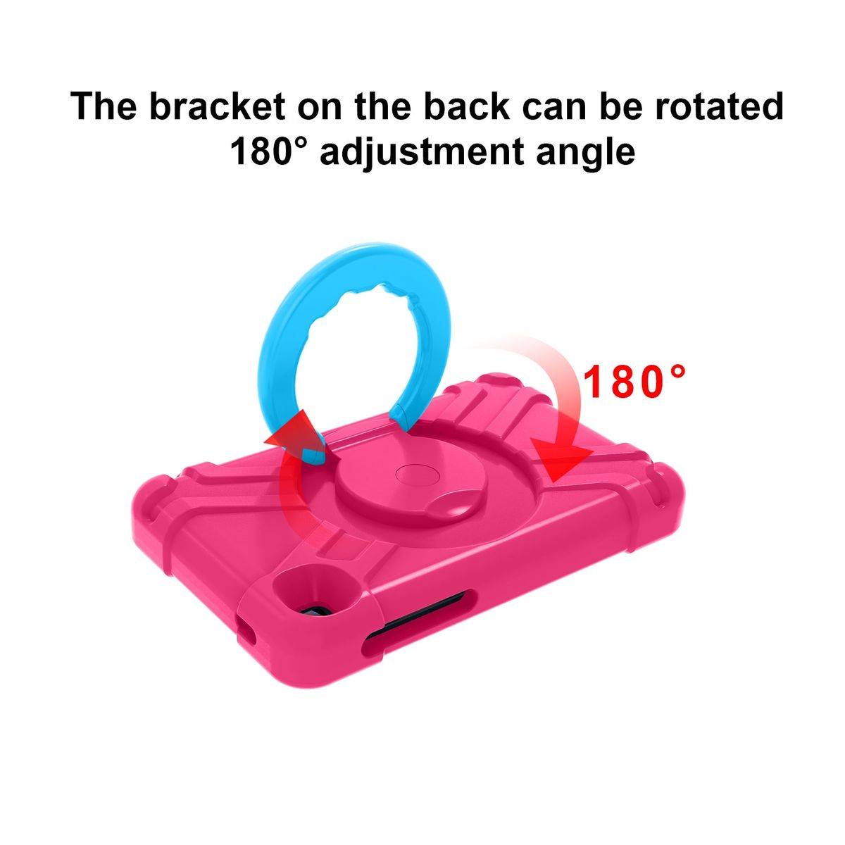 Für Samsung Galaxy Tab A7 Lite 2021 8.7 aufstellbare Outdoor Hybrid Pink / Blau 360 Grad mit Halte-Ring Tablet Tasche Etuis Cover Case Schutz Robust