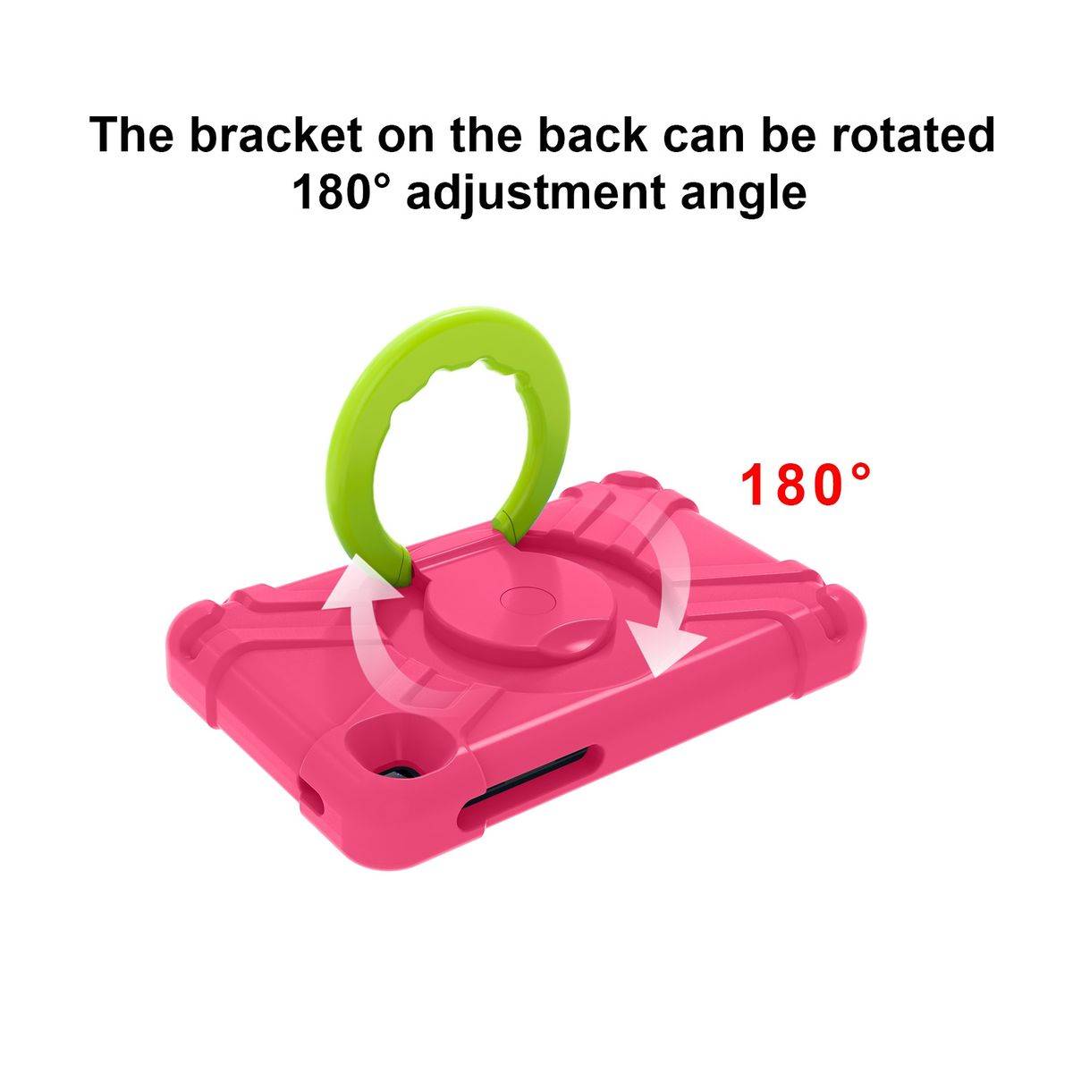 Für Samsung Galaxy Tab A7 Lite 2021 8.7 aufstellbare Outdoor Hybrid Pink / Grün 360 Grad mit Halte-Ring Tablet Tasche Etuis Cover Case Schutz Robust