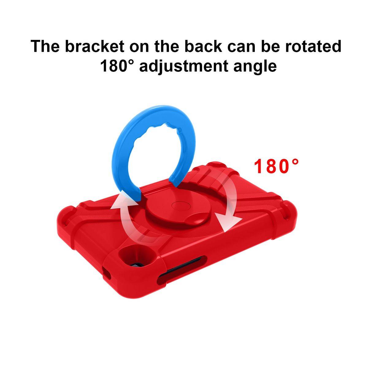 Für Samsung Galaxy Tab A7 Lite 2021 8.7 aufstellbare Outdoor Hybrid Rot / Blau 360 Grad mit Halte-Ring Tablet Tasche Etuis Cover Case Schutz Robust N