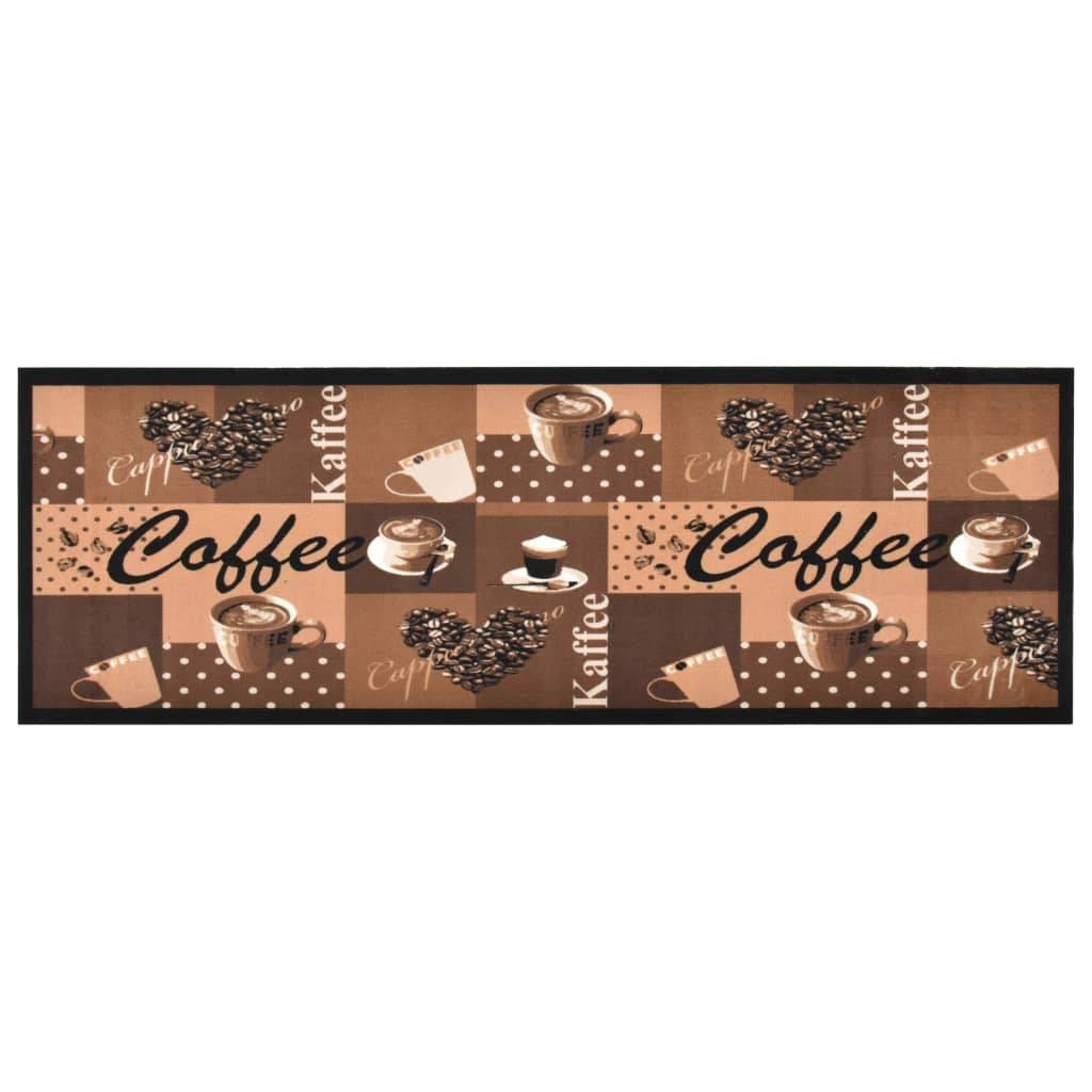 vidaXL Küchenteppich Waschbar Kaffee Braun 60x300 cm