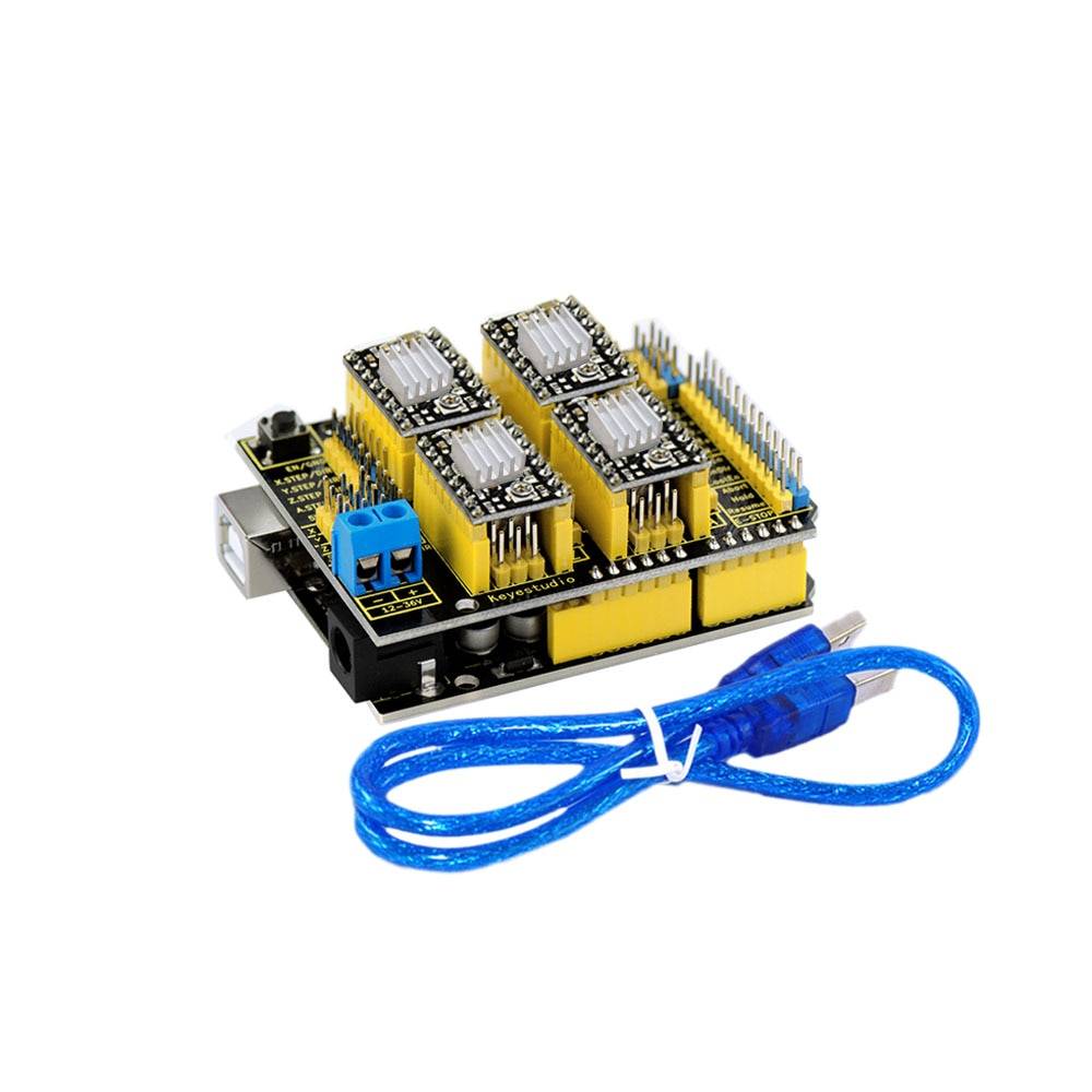 Keyestudio CNC Kit for Arduino Uno R3 (CNC Shield V3 + A4988 / GRBL Compatible)
