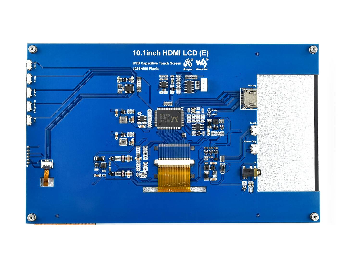 WaveShare 10.1inch Capacitive Touch Screen LCD (E), 1024×600, HDMI, IPS Supports Raspberry Pi, Jetson Nano, PC