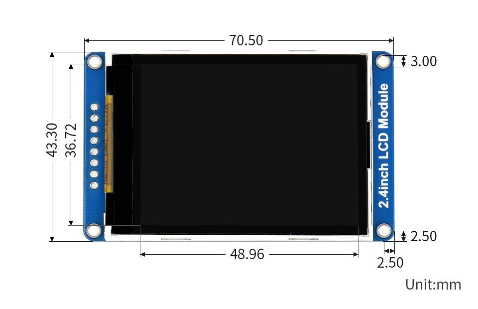 WaveShare 240×320, General 2.4inch LCD Display Module, 65K RGB