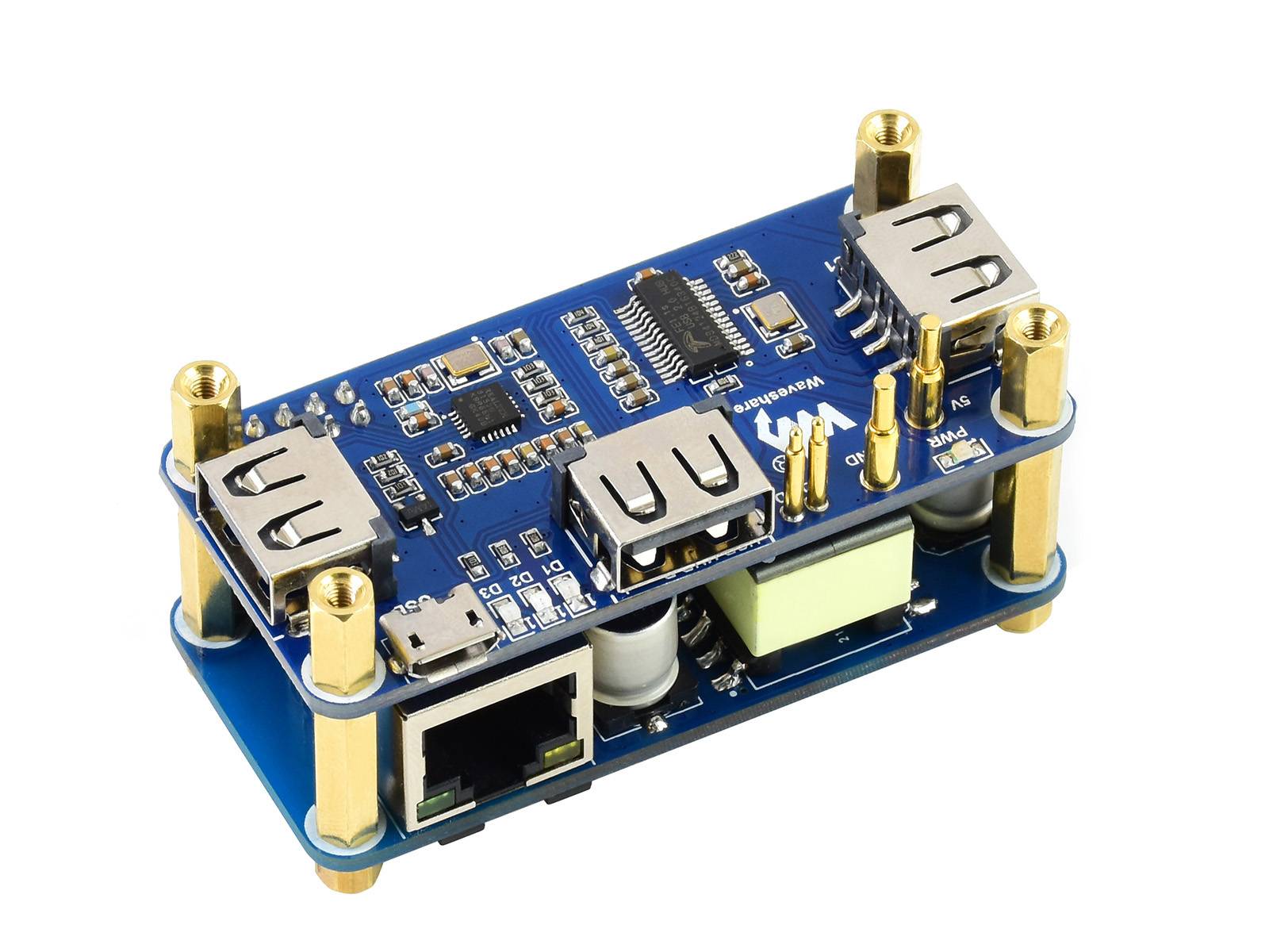 WaveShare PoE Ethernet USB HUB HAT for Raspberry Pi Zero 1x RJ45 3x USB