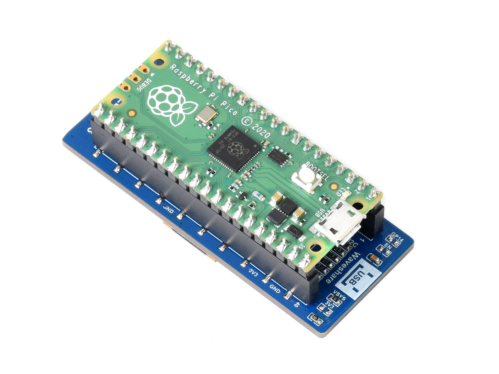 WaveShare 2.23inch OLED Display Module for Raspberry Pi Pico, 128×32, SPI/I2C