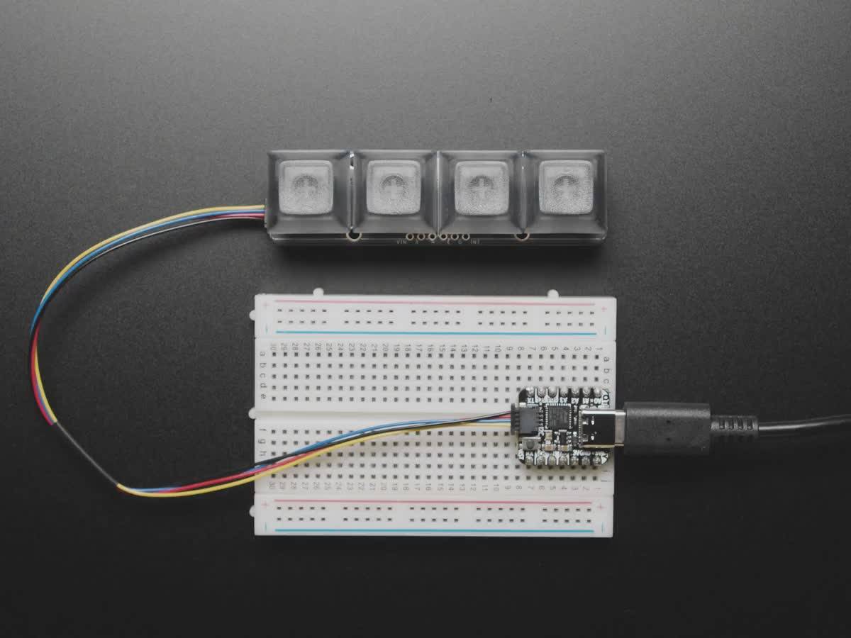 Adafruit NeoKey 1x4 QT I2C - Four Mechanical Key Switches with NeoPixels 4980