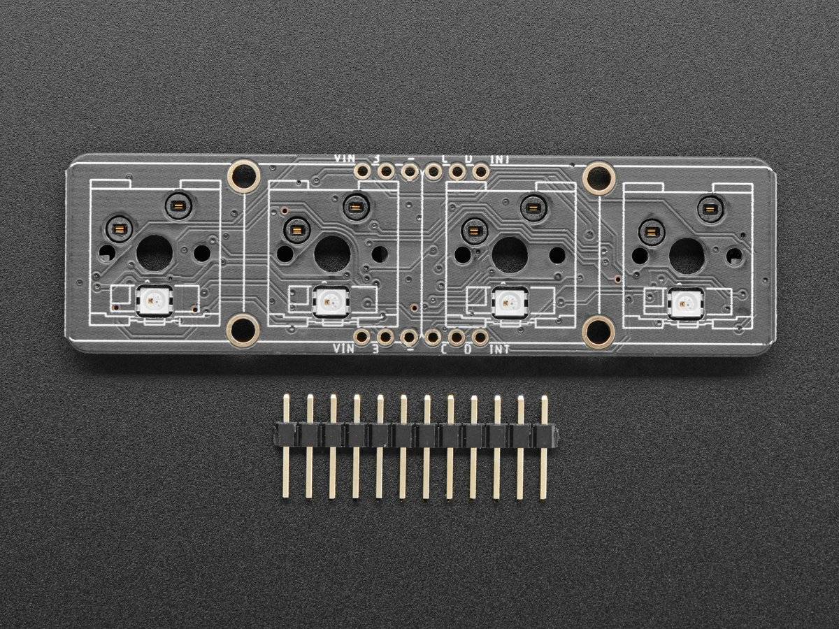 Adafruit NeoKey 1x4 QT I2C - Four Mechanical Key Switches with NeoPixels 4980