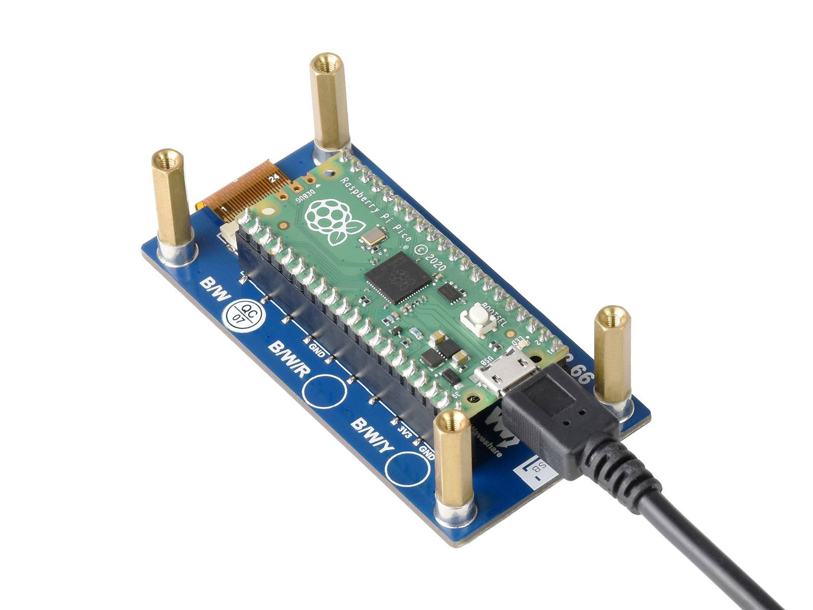 WaveShare 2.66inch E-Paper E-Ink Display Module for Raspberry Pi Pico, 296×152, Black / White, SPI