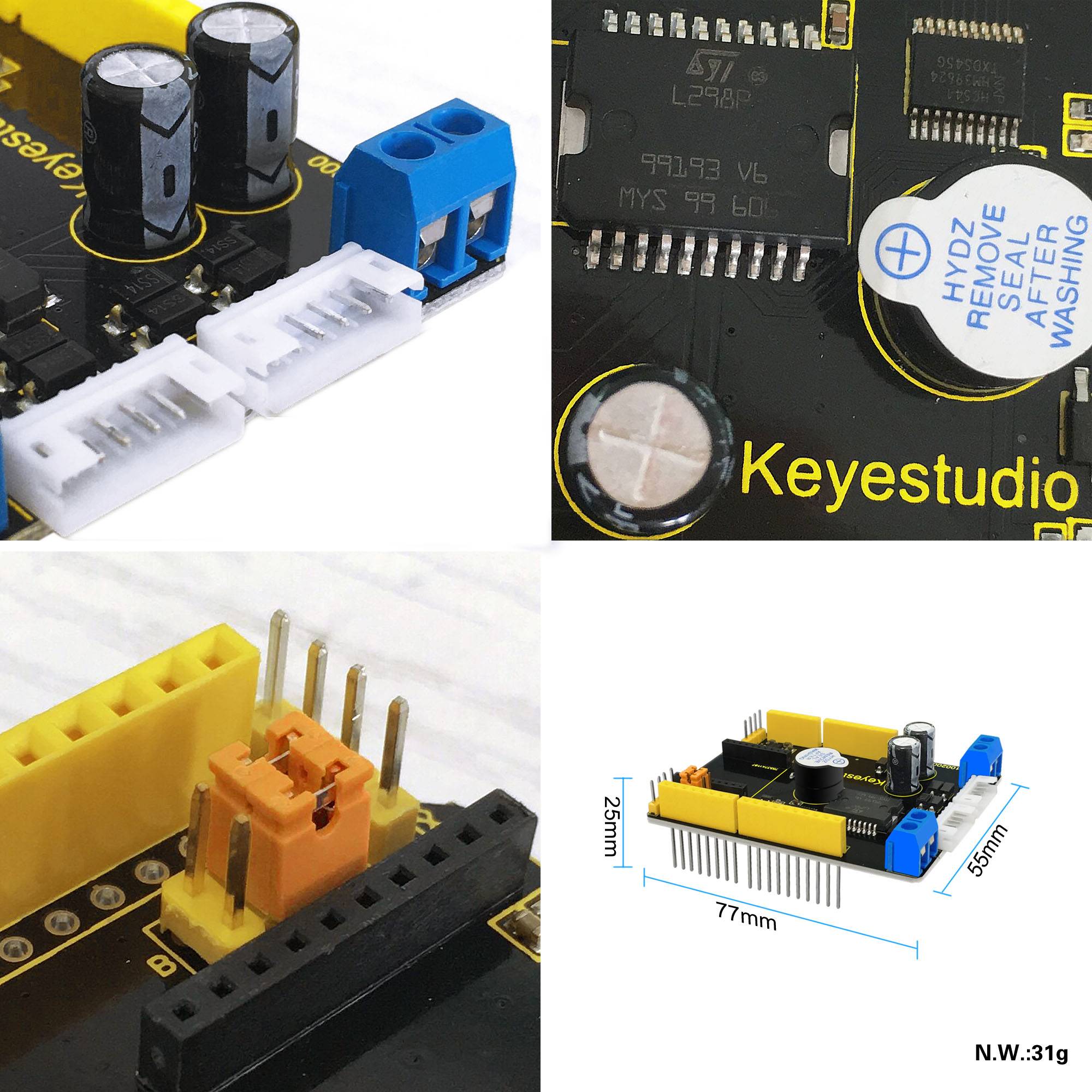 Keyestudio Balance Car Shield Compatible with Arduino MPU6050 L298P Driver