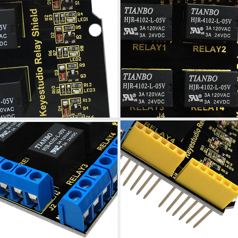 Keyestudio Relay Shield 4 Channel 5V Module for Arduino UNO R3