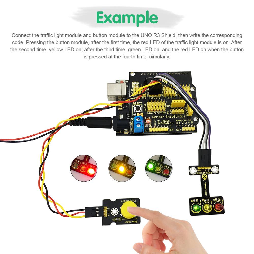 Keyestudio Traffic Light Module for Arduino Raspberry Pi