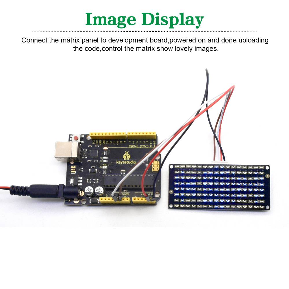 Keyestudio 8x16 LED Dot Matrix Board for Arduino with PH2.54 Connector