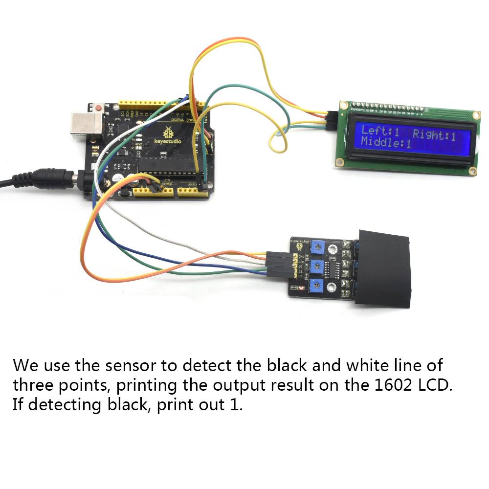 Keyestudio 3 Channel Infrared Tracking Sensor Module for Arduino Smart Car DIY