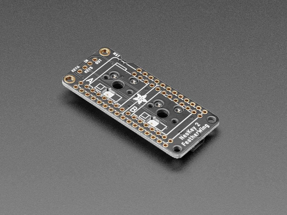 Adafruit NeoKey FeatherWing Two Mechanical Key Switches with NeoPixels 4979