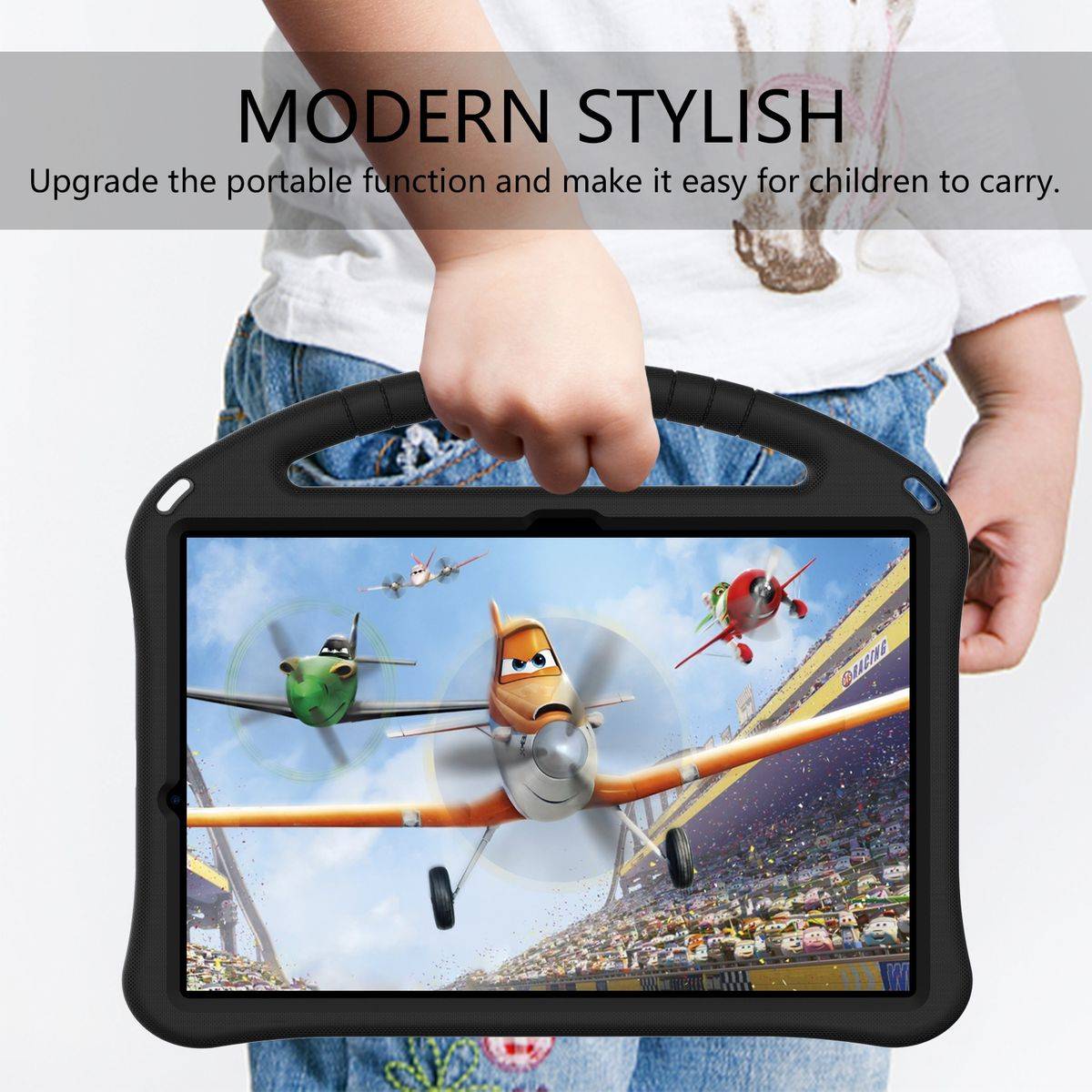 Für Samsung Galaxy S7 FE/ Tab S8 Plus aufstellbare Tablet Tasche Schutzhülle Cover Schwarz