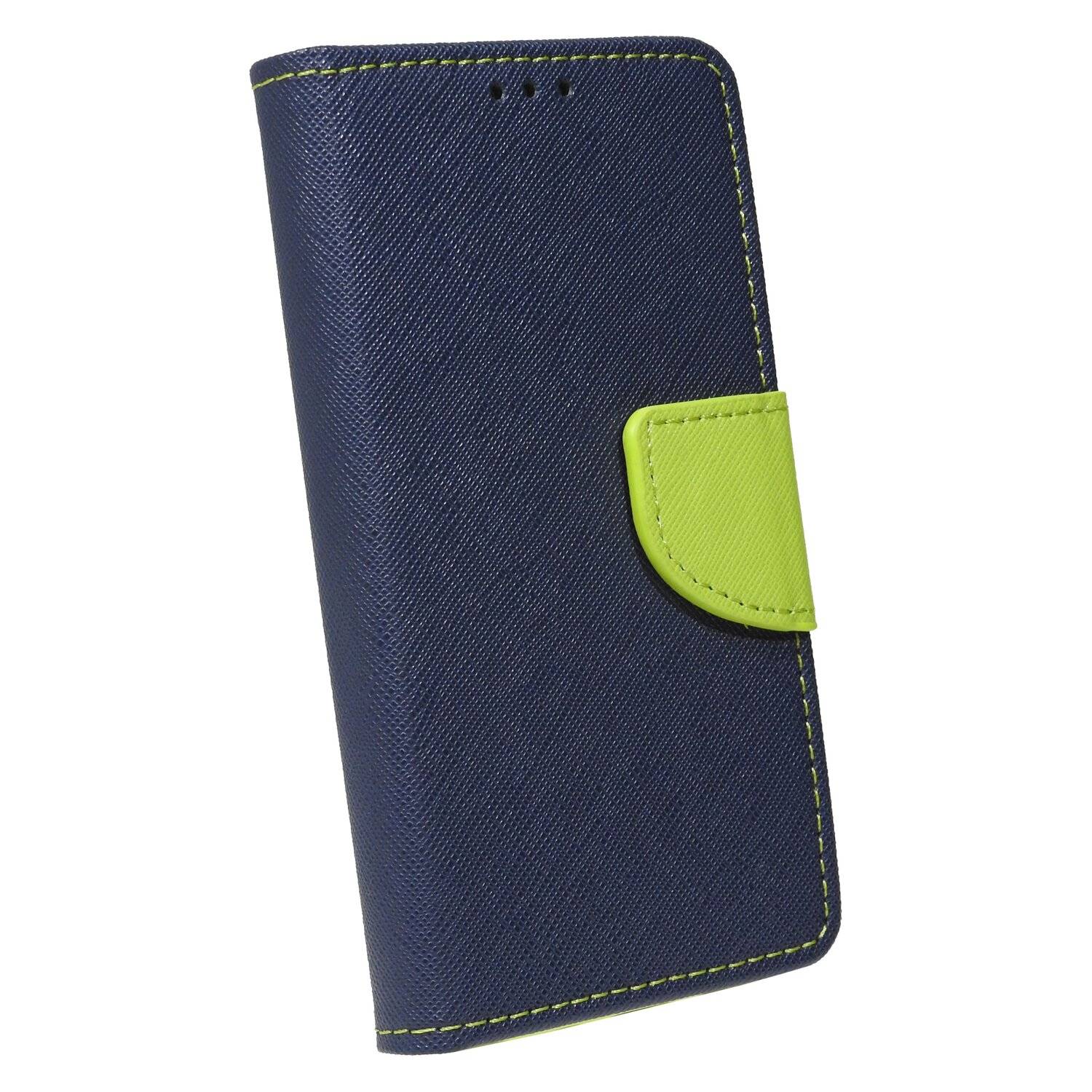 Buch Tasche "Fancy" für iPhone 13 Handy Hülle Etui Brieftasche Schutzhülle mit Standfunktion, Kartenfach Blau-Grün