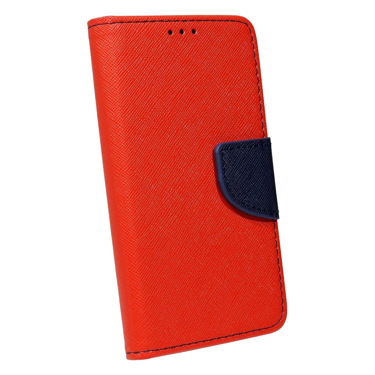 Buch Tasche "Fancy" für iPhone 13 Handy Hülle Etui Brieftasche Schutzhülle mit Standfunktion, Kartenfach Rot-Blau