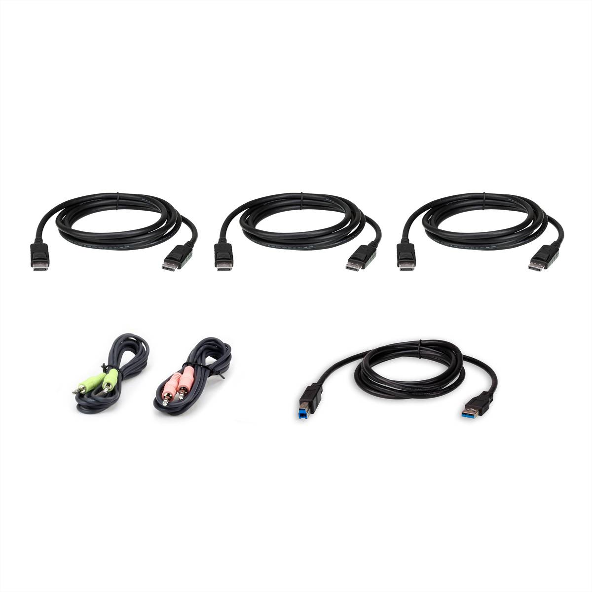 ATEN 2L-7D02UDPX6 1,8 M USB DisplayPort Triple Display KVM Kabel-Set, schwarz, 1,8 m