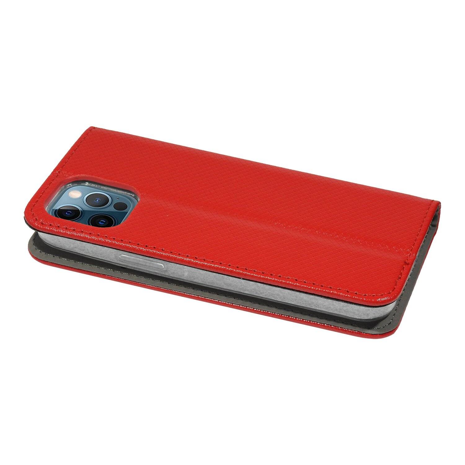 Buch Tasche "Smart" für iPhone 13 Pro Max Handy Hülle Etui Brieftasche Schutzhülle mit Standfunktion, Kartenfach Rot