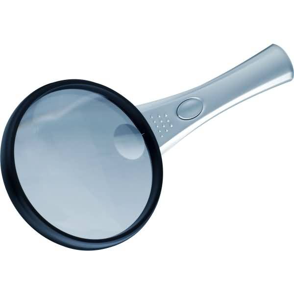 Leselupe Kunststoff 2,5- bis 4-fach Griff silber Rand schwarz