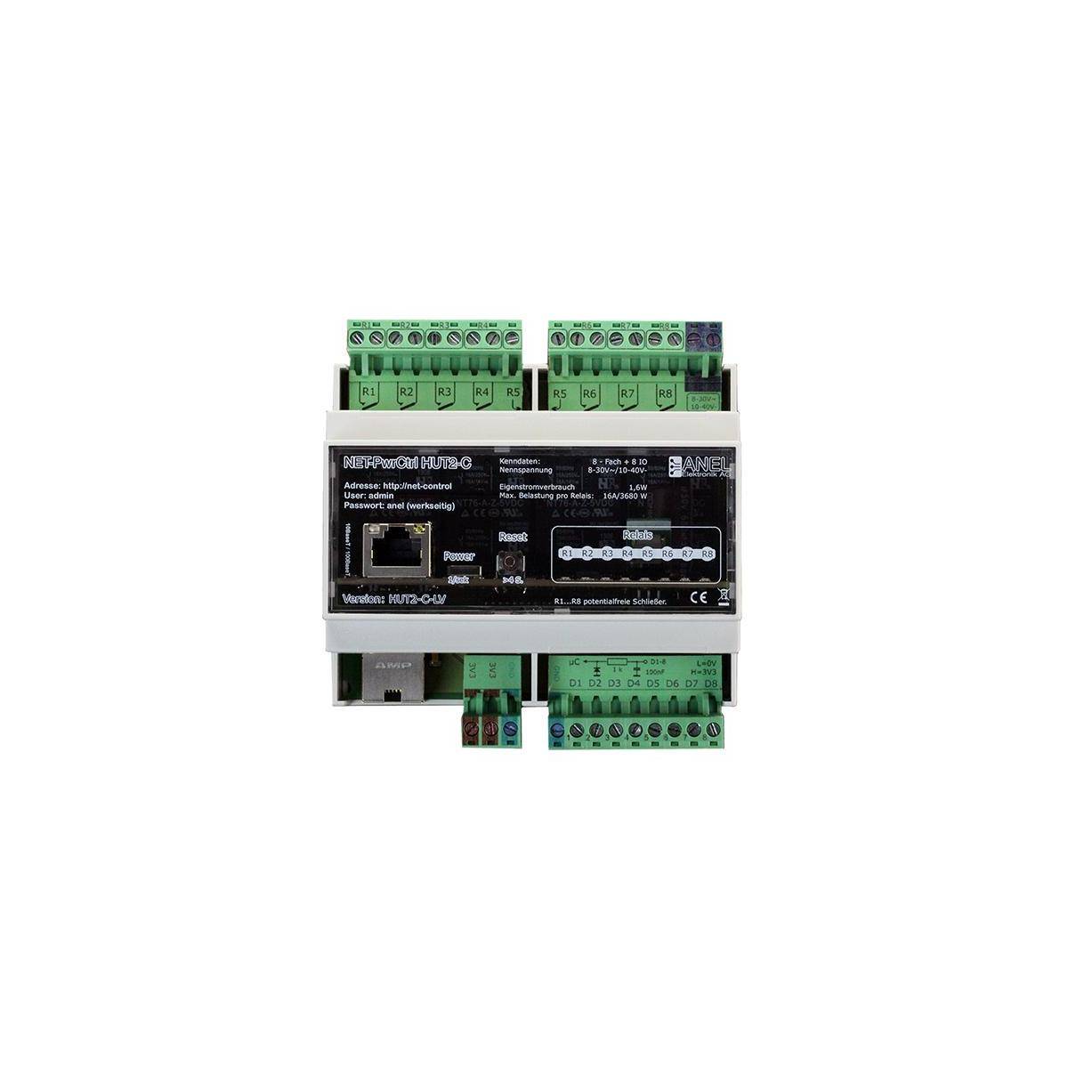 NET-PWRCTRL HUT 2C LV - 8 Ethernet/Internet gesteuerte Relais, 16A