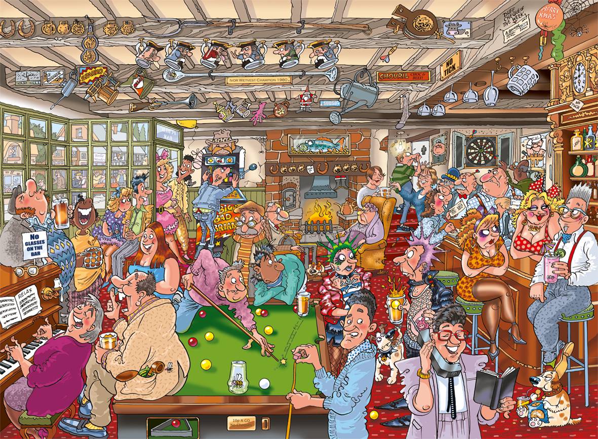 Wasgij Destiny 19 Die Kneipe Im Puzzle-Eck 1000 Teile Puzzle