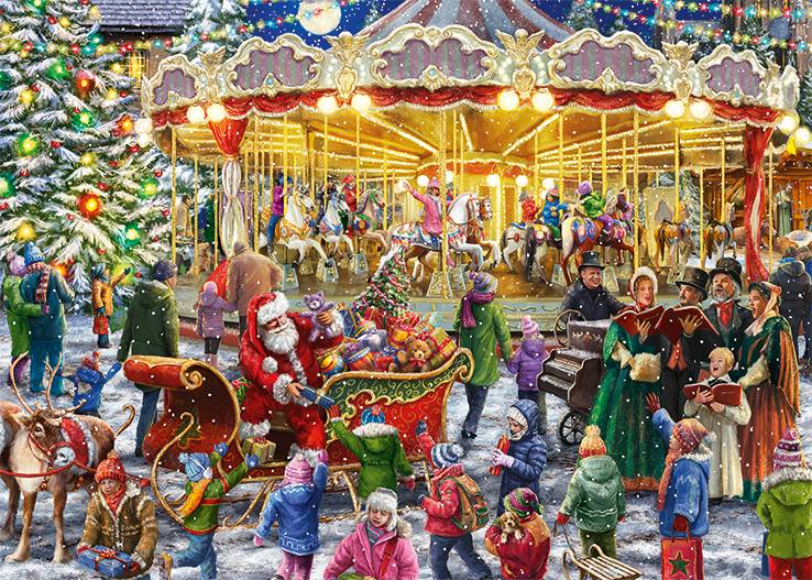 Falcon 11308 Daniela Pirola The Christmas Carousel 2x1000 Teile Puzzle