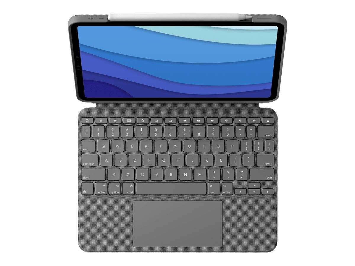 Logitech Combo Touch - Tastatur und Foliohülle - mit Trackpad - hintergrundbeleuchtet - Apple Smart connector - QWERTY - Pan-Nordic - Oxford Gray