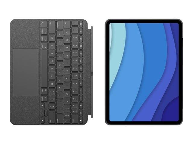 Logitech Combo Touch - Tastatur und Foliohülle - mit Trackpad - hintergrundbeleuchtet - Apple Smart connector - QWERTY - Pan-Nordic - Oxford Gray