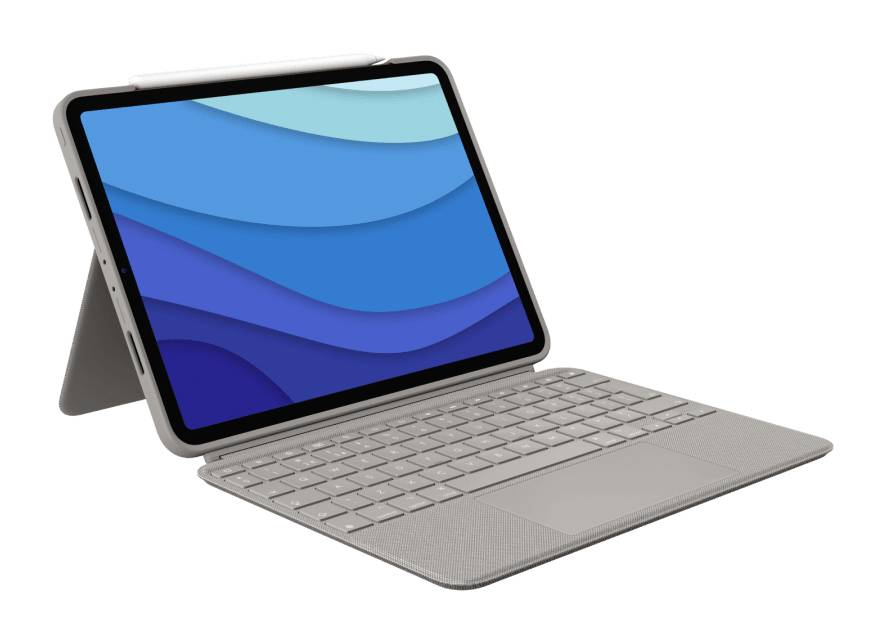 Logitech Combo Touch - Tastatur und Foliohülle - mit Trackpad - hintergrundbeleuchtet - Apple Smart connector - QWERTY - GB - Sand - für Apple 11-in