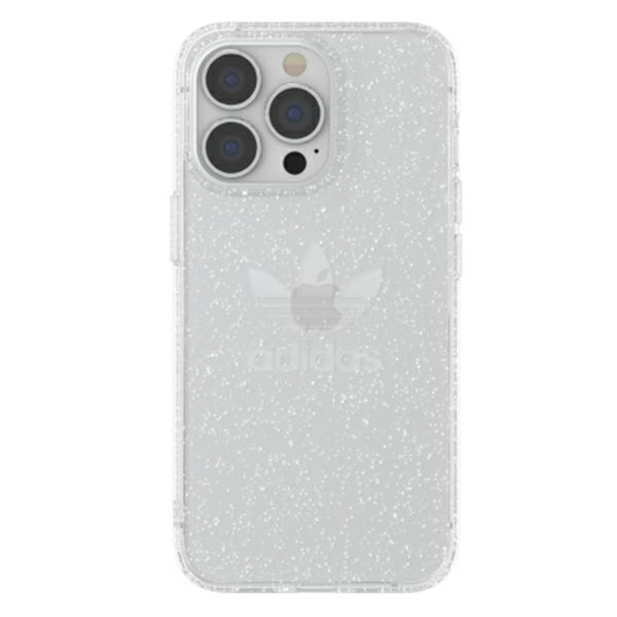 Adidas Apple iPhone 13 Pro Clear Case Glitzer Original Silikon Hard Case Cover Schutzhülle Transparent