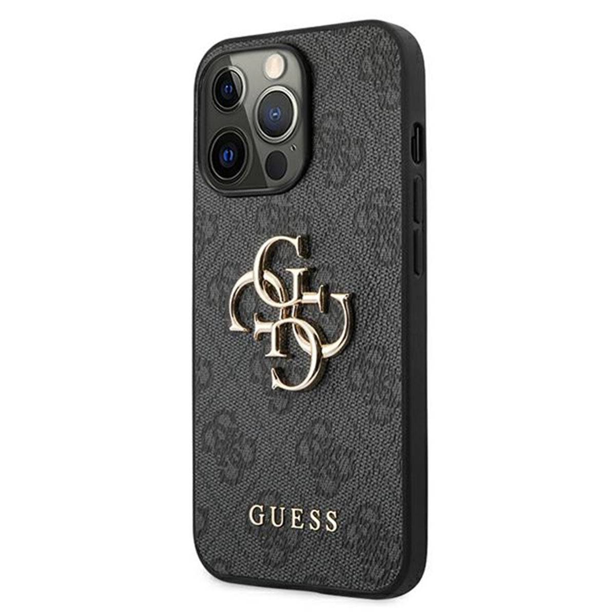 Guess Big Metal Logo Collection Apple iPhone 13 Pro Max Hard Case Cover Schutzhülle Grau