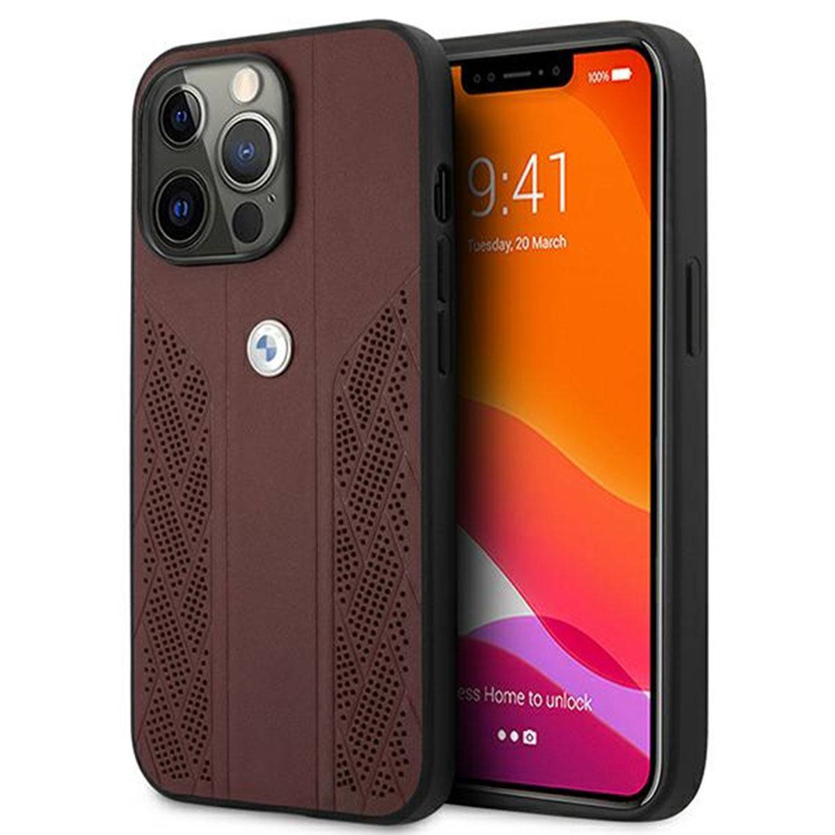 BMW Curve Perforate Serie Apple iPhone 13 Pro Hard Case Cover Schutzhülle Rot