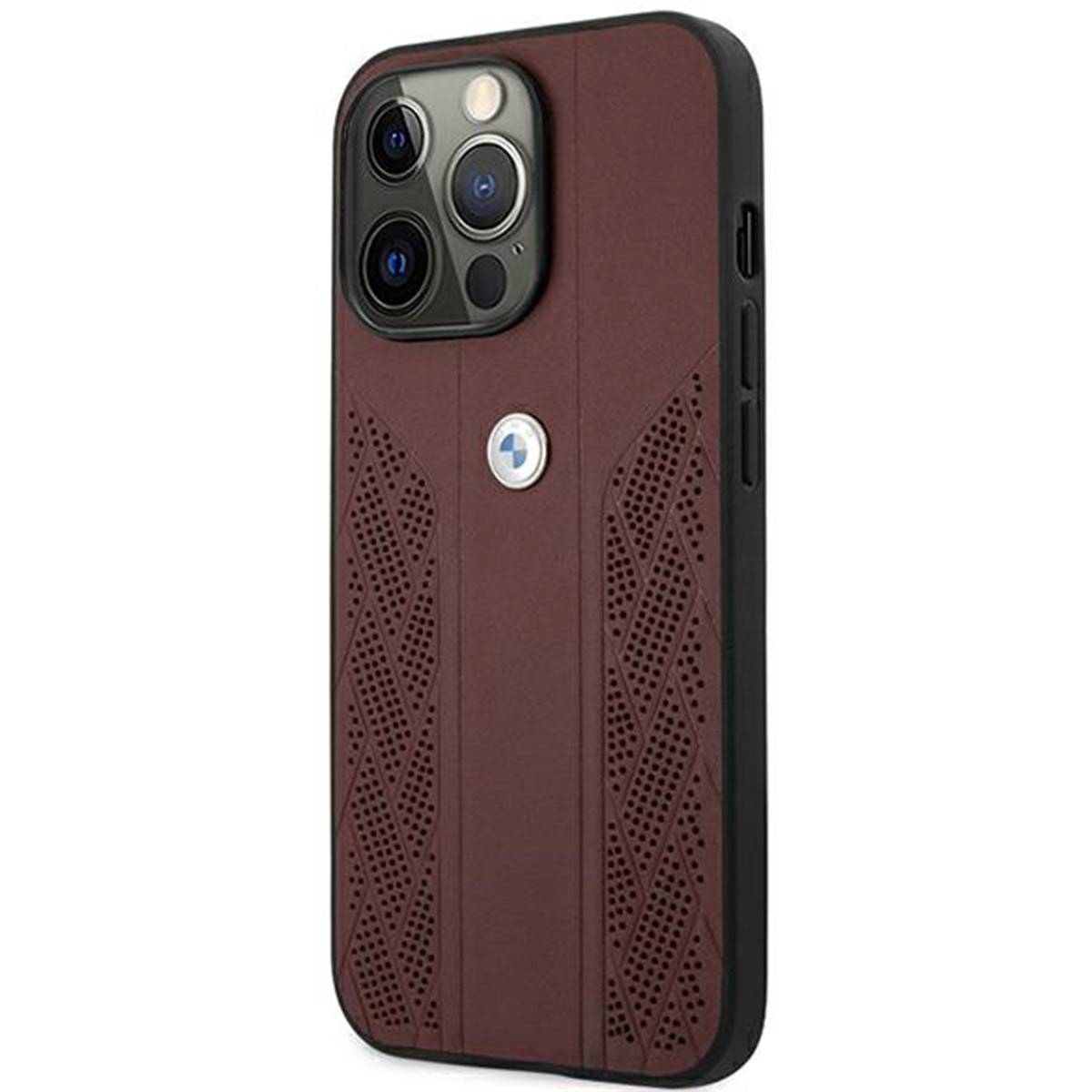 BMW Curve Perforate Serie Apple iPhone 13 Pro Max Hard Case Cover Schutzhülle Rot