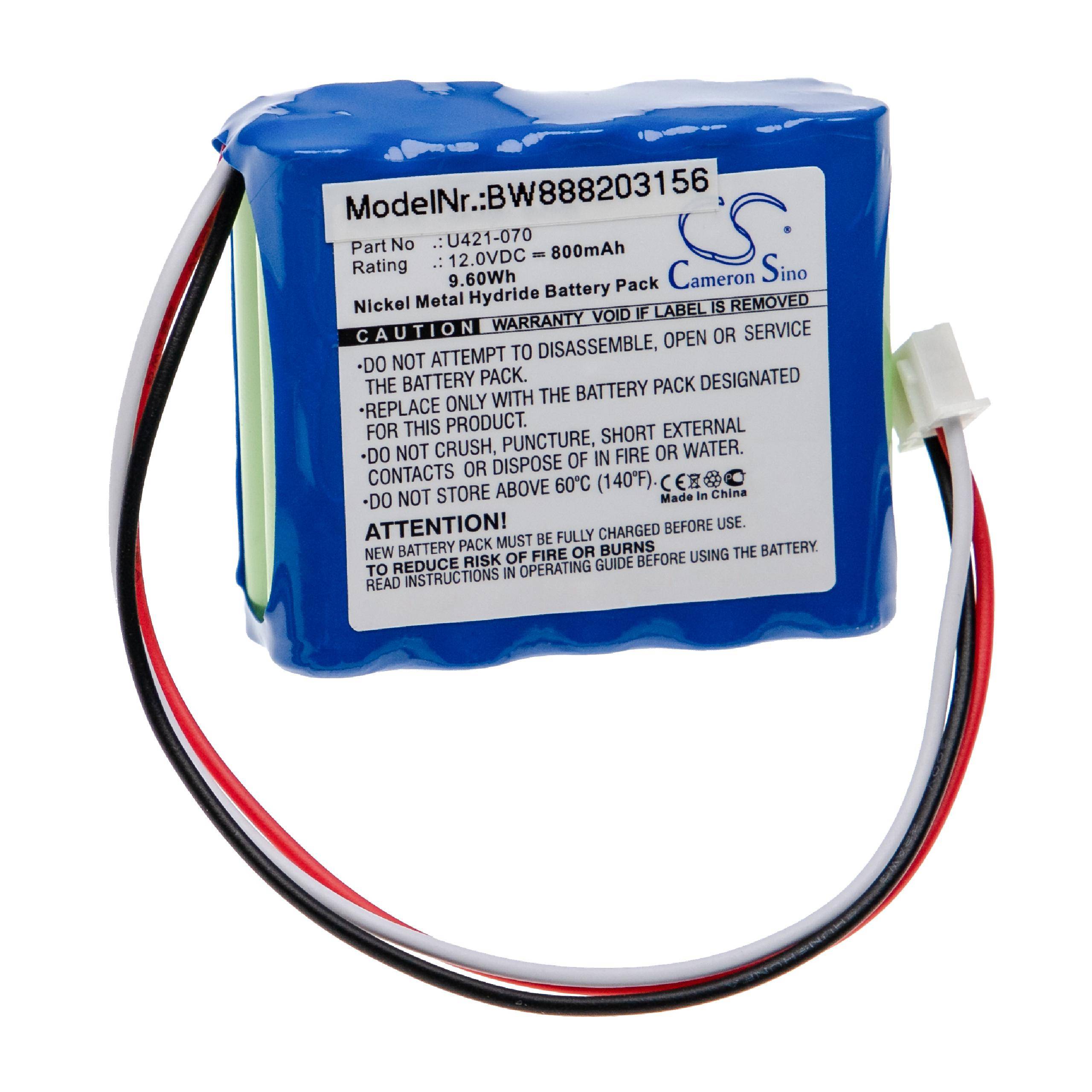 vhbw Akku Ersatz für EndoMate U421-070 für Medizintechnik (800 mAh, 12 V, NiMH)
