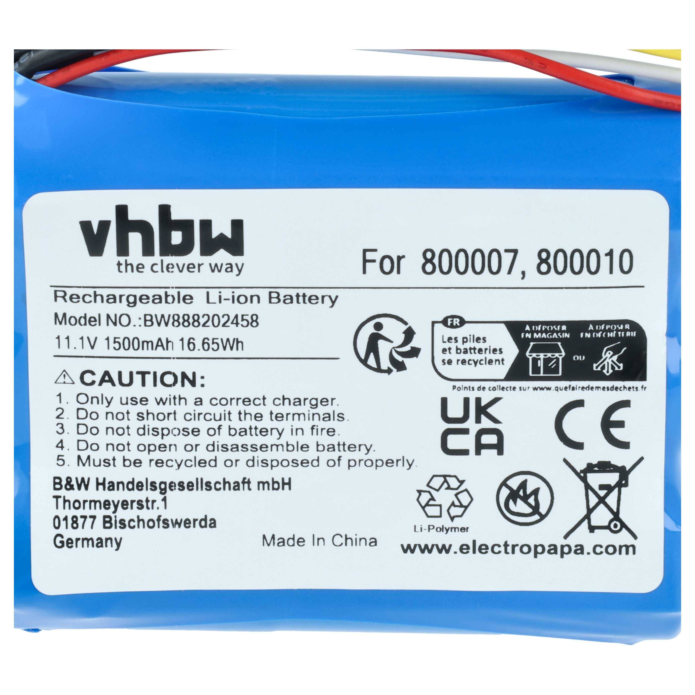 vhbw Akku kompatibel mit Carrera 800007, 800010 Racing Car (1500mAh, 11,1V, Li-Ion)