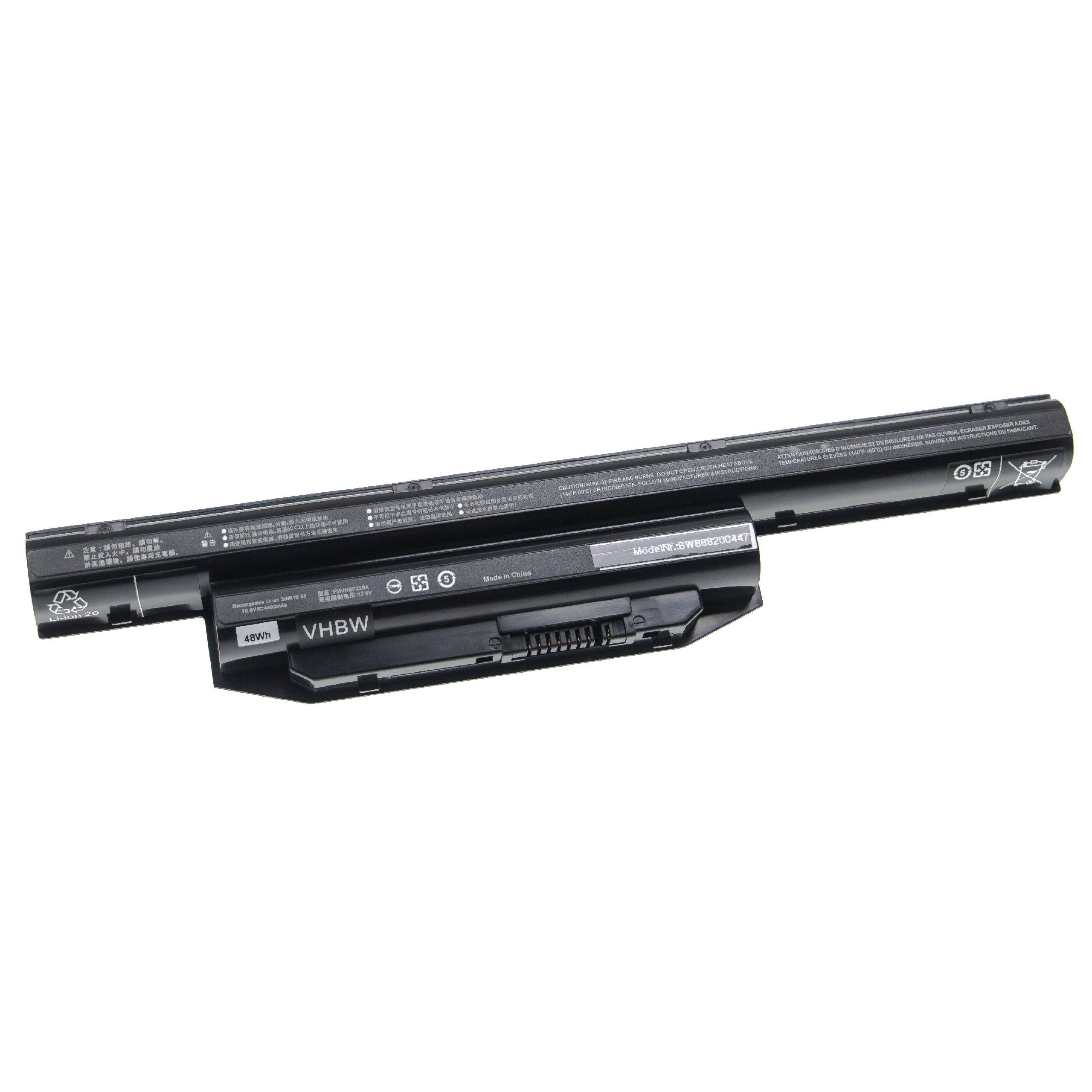 vhbw Akku kompatibel mit Fujitsu LifeBook E7360M85DBDE, E7360M87BPDE, E743, E7360M87APDE, E736 Notebook (4400 mAh, 10,8 V, Li-Ion)