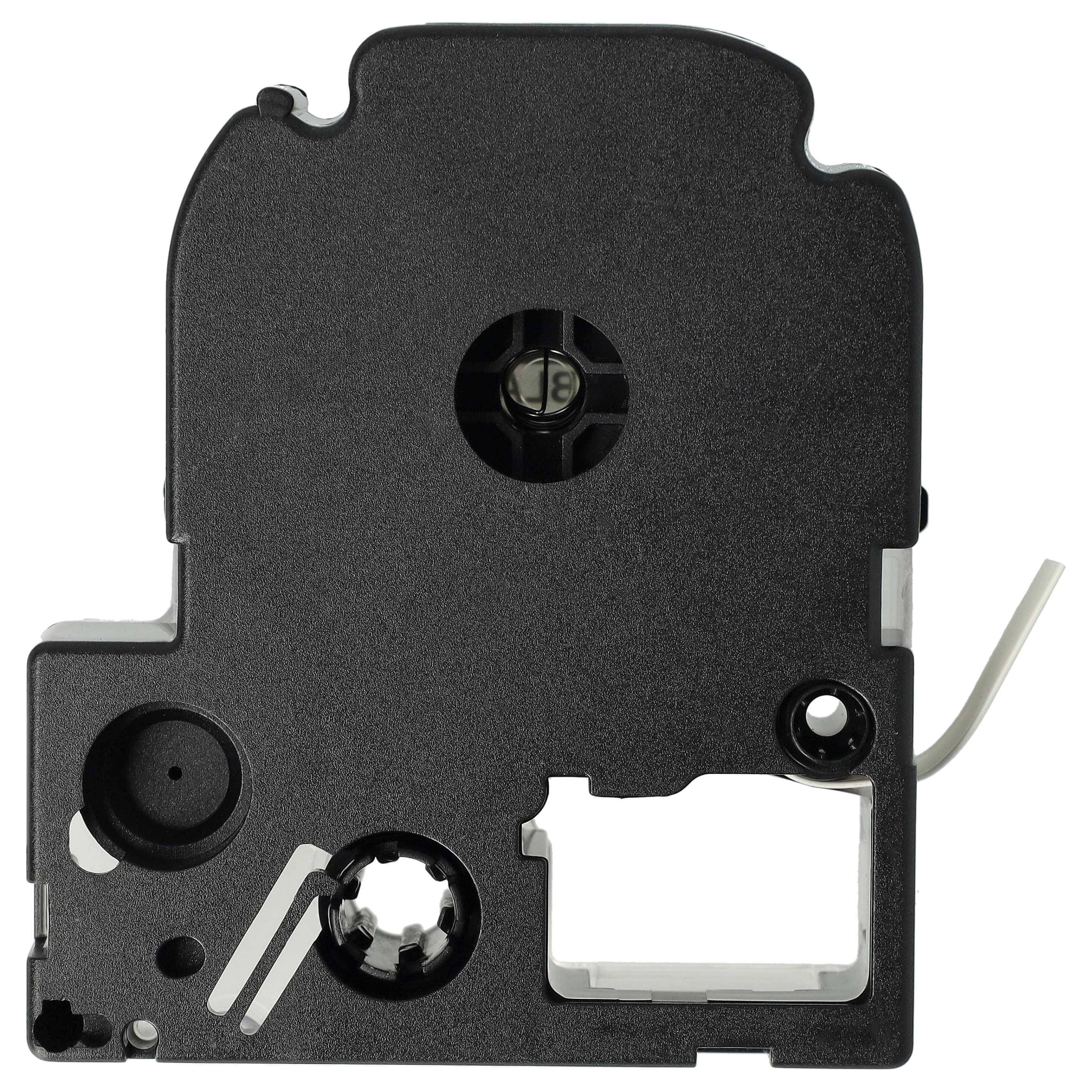 vhbw Schriftband-Kassette kompatibel mit Epson LabelWorks LW-1000, LW-300 Etiketten-Drucker Schwarz auf Weiß, Schrumpfschlauch-Kassette, 7 mm