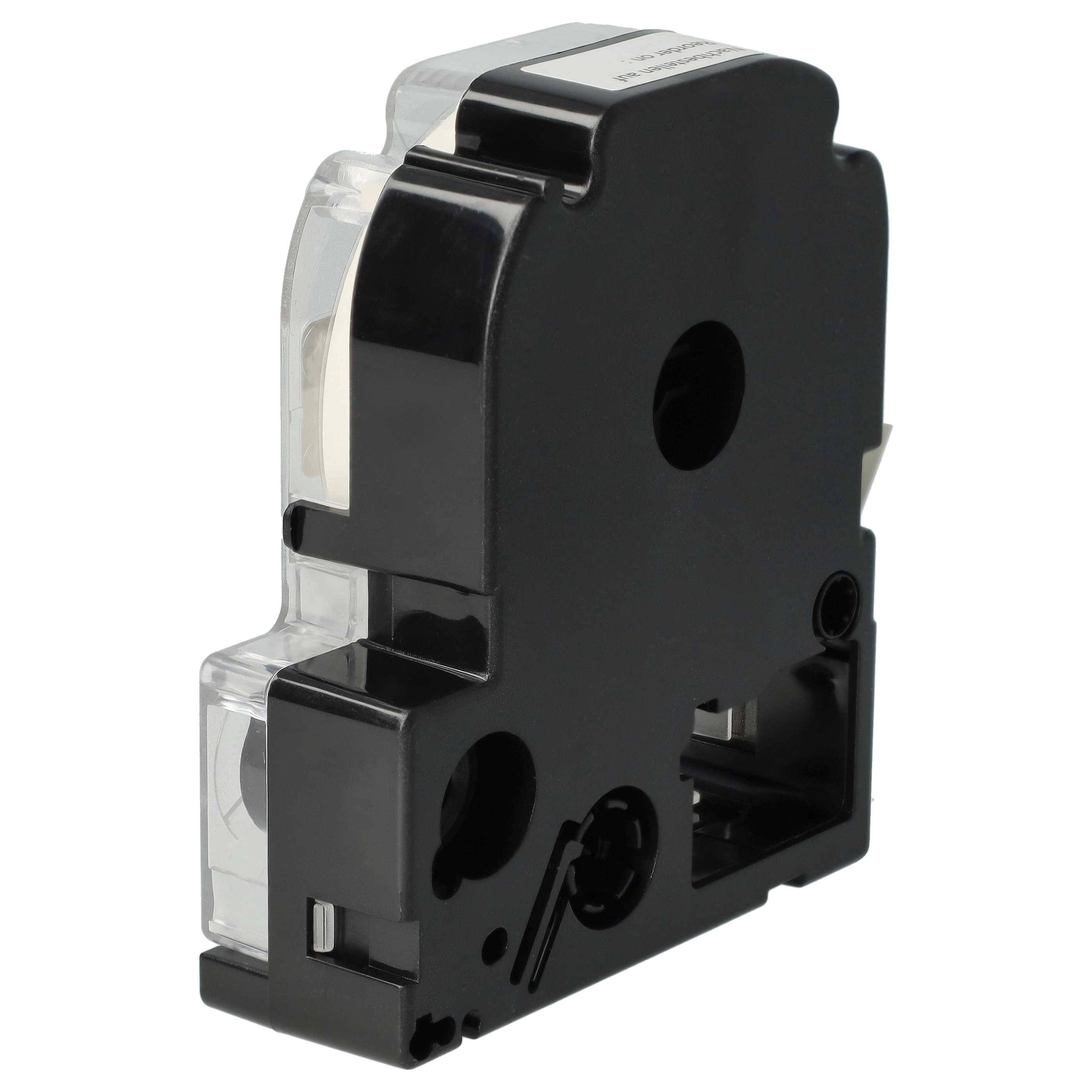 vhbw Schriftband-Kassette kompatibel mit Epson LabelWorks LW-1000, LW-300 Etiketten-Drucker Schwarz auf Weiß, Schrumpfschlauch-Kassette, 7 mm