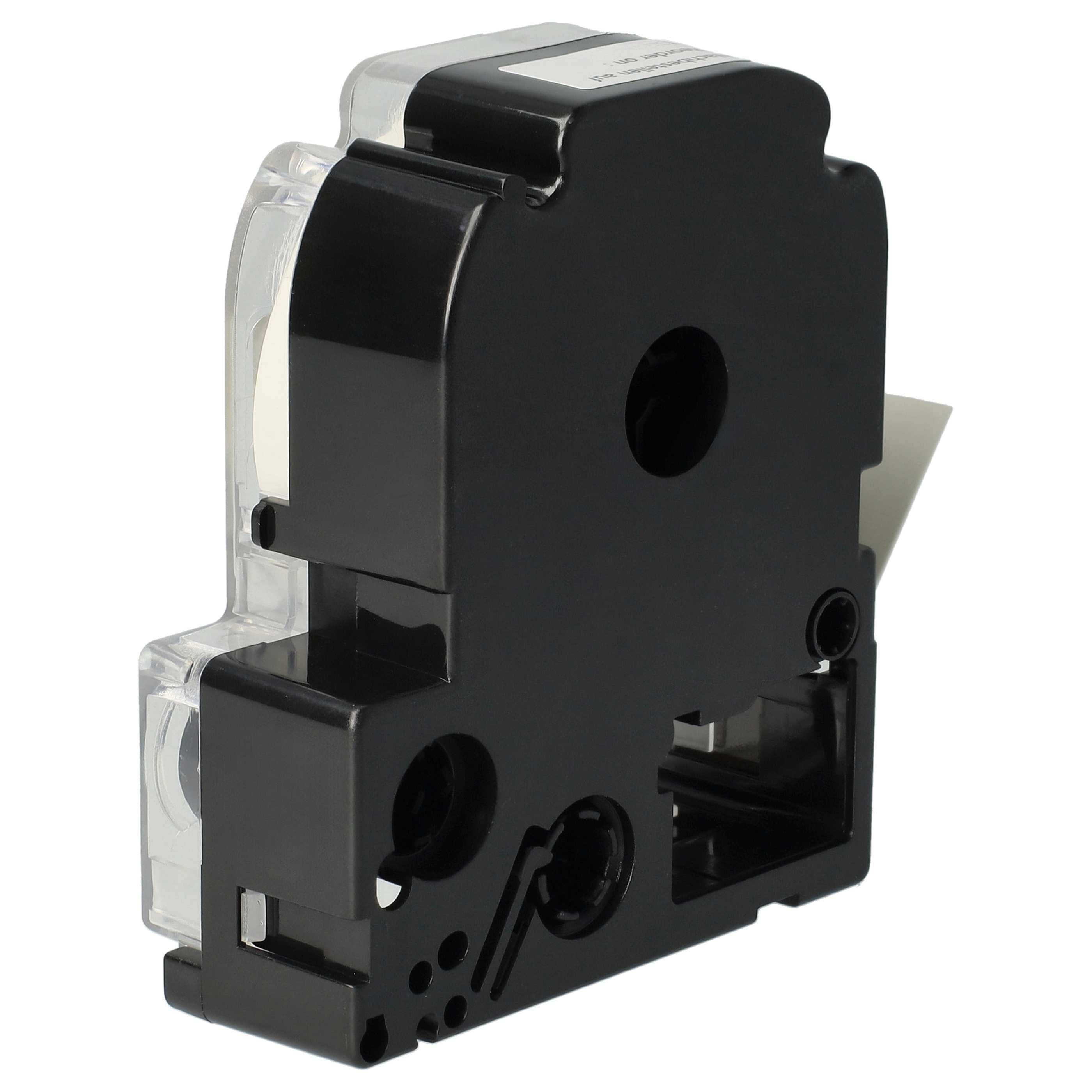 vhbw Schriftband-Kassette Ersatz für Epson SU11W | LK-6WBA11 für Etiketten-Drucker Schwarz auf Weiß, Schrumpfschlauch-Kassette, 11 mm