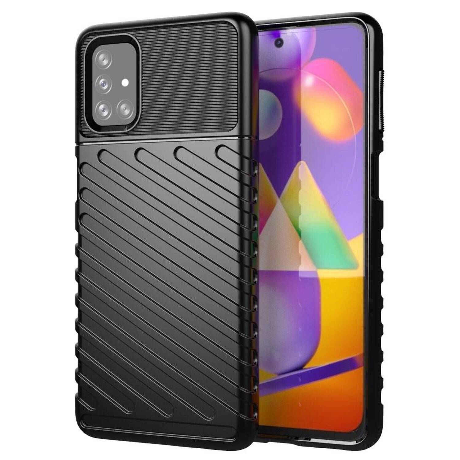Hybrid Armor Etui SchutzHülle "Thunder" Case Bumper Cover Handyhülle Matt Hülle für Samsung Galaxy A52s 5G (A528B)