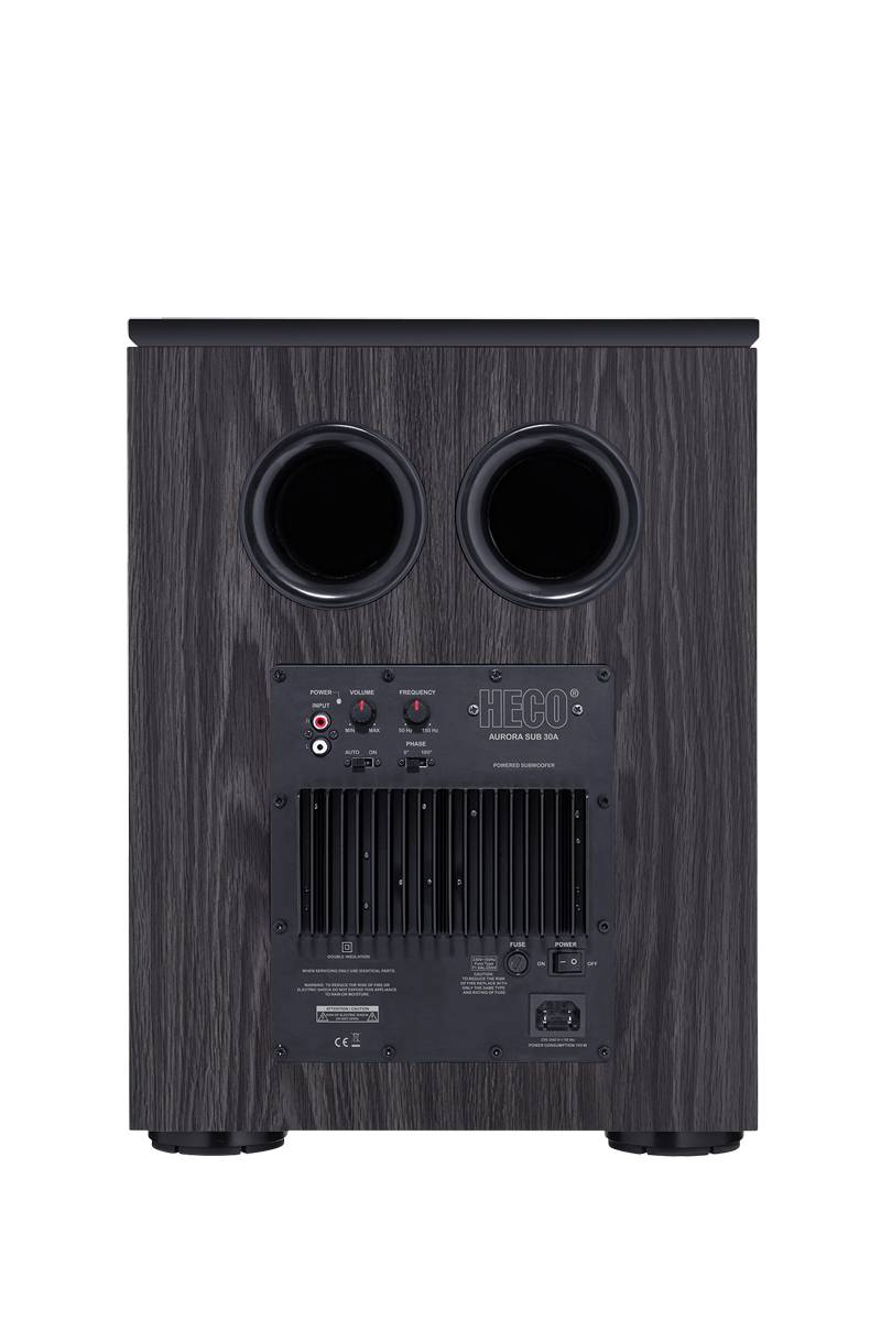 Heco Aurora Sub 30 A, schwarz, Aktiver Bassreflex Subwoofer, 1 Stück