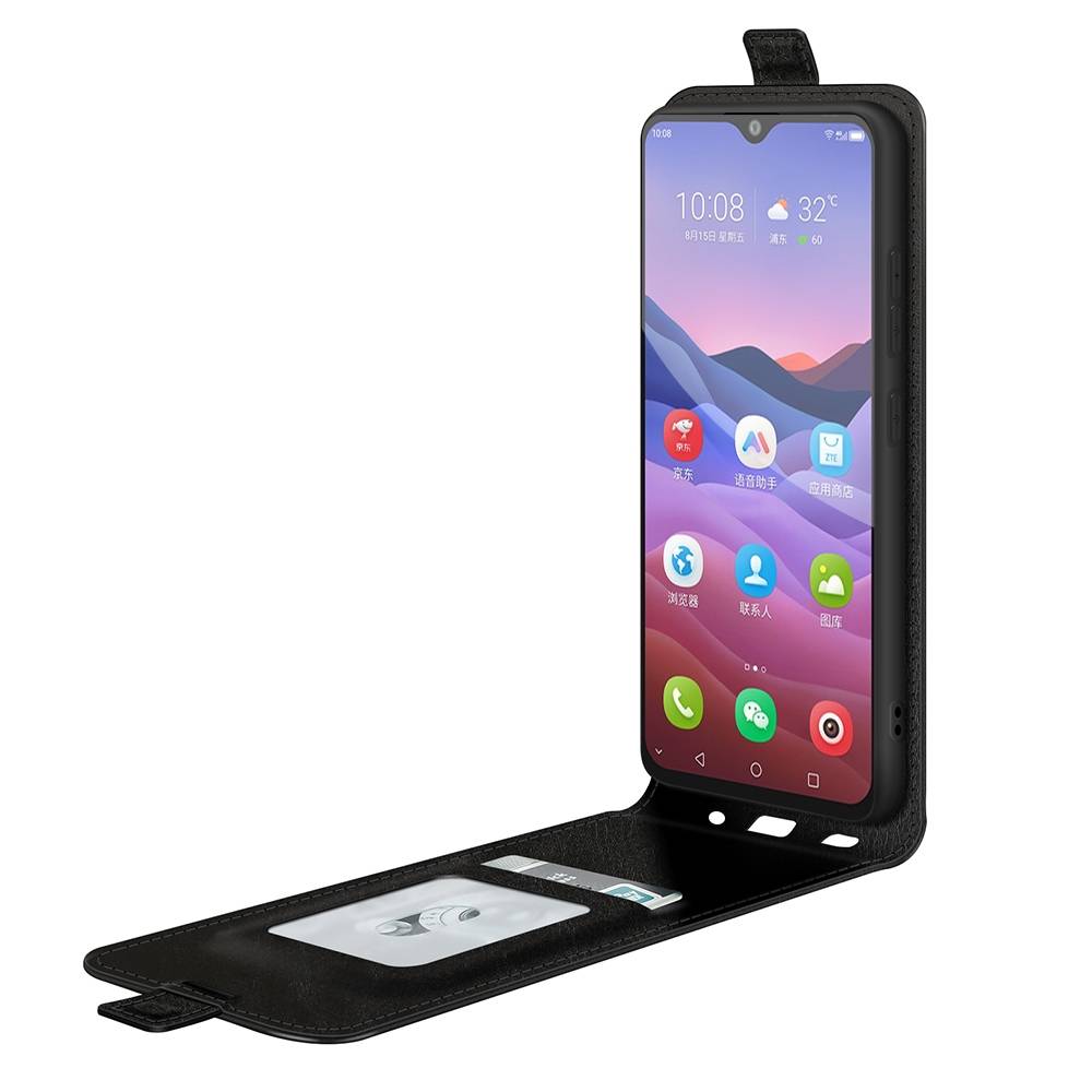 Fliptasche Premium Schwarz für ZTE Blade V2020 Smart Hülle Case Cover Schutz Zubehör Etui Neu