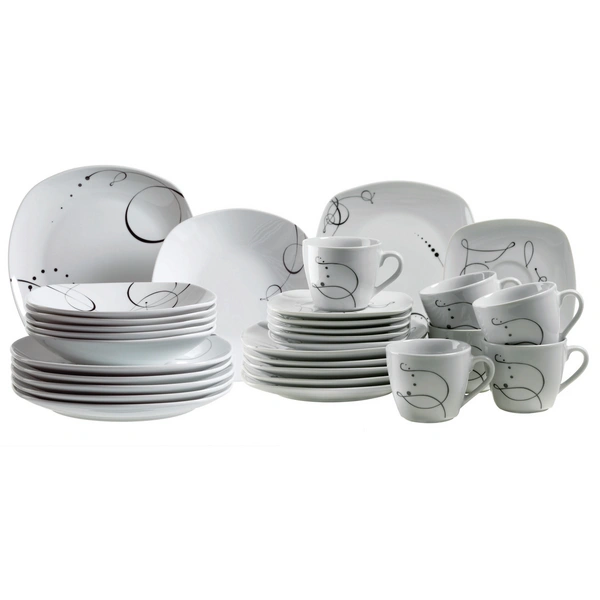 Mäser 921344 Chanson Kombiservice, für 6 Personen, weiß, 30-teilig (1 Set) Mäser 921344 Chanson Kombiservice, für 6 Personen, weiß, 30-teilig (1 Set)